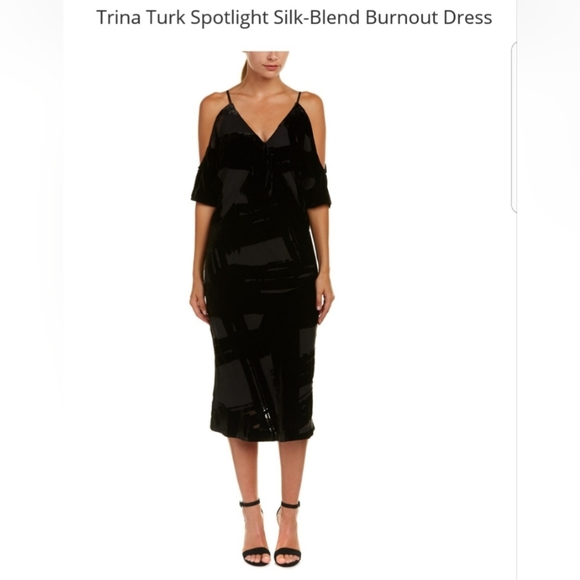 Elegant Black Cold Shoulder Dress - Picture 1 of 7